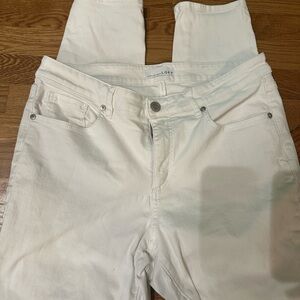 LOFT Women's Cream Straight Leg Jeans